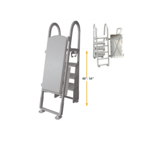 ADJUSTABLE RESIN SECURITY LADDER WITH SELF CLOSING LATCH