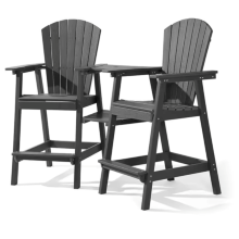 Outdoor Furniture OWOW OWOW Tall Adirondack Chair Set - Dark Gray (HC-CD701-SM189)