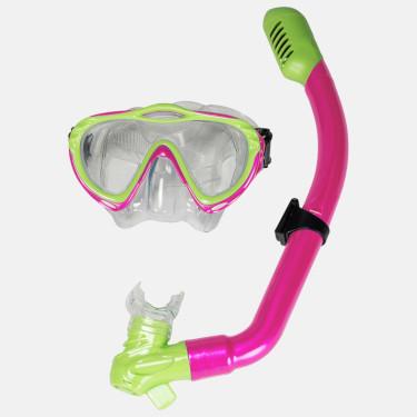 Majorca Series Snorkel and Mask Junior - Pink and Lime